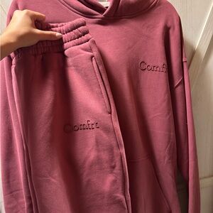 Comfrt Hoodie and Sweatpants Set - Berry